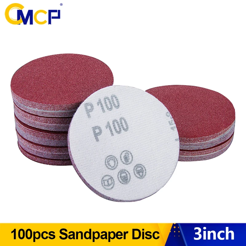 

CMCP 100 шт. 3 дюйма 75 мм Sandpapaer 80-3000 зернистость крючок и петля наждачная бумага шлифовальный диск абразивные инструменты для металла авто полировка дерева