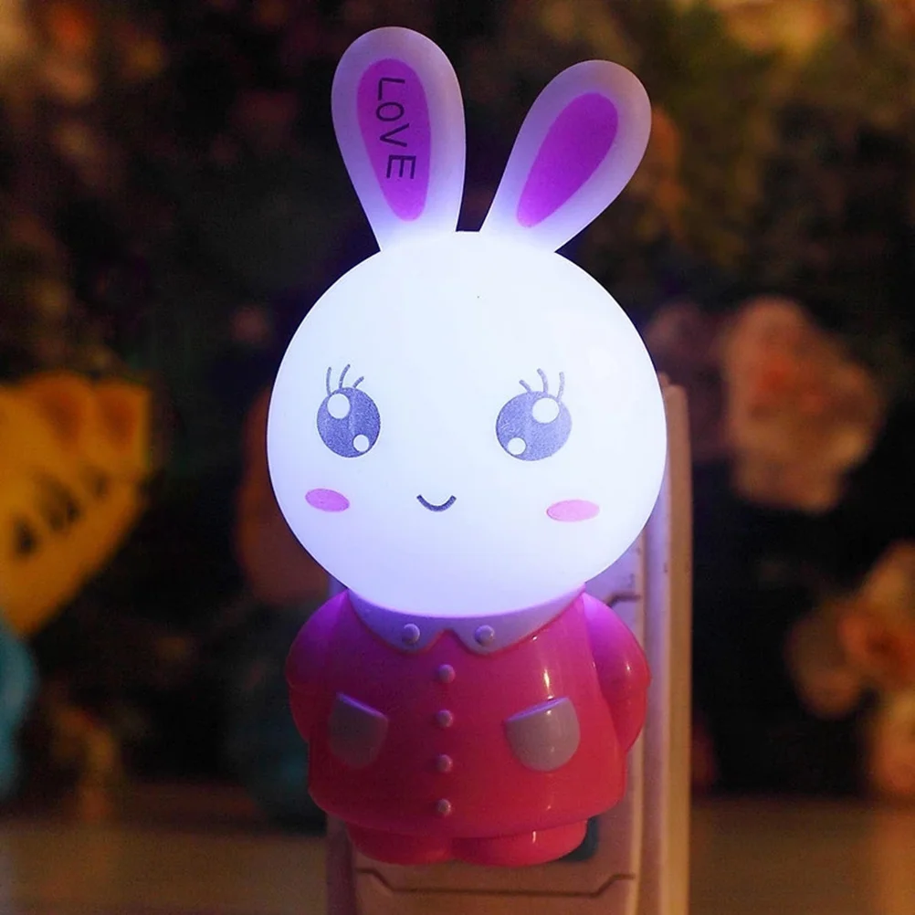 

Light Control Night Light Led Rabbit Head Wall Mount Indoor Travel Low Power Consumption Cord