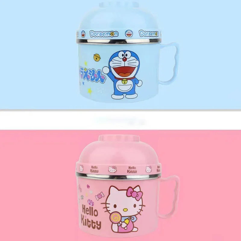 Sanrio Hello Kittys Cartoon Lunch Box 980ML Kawaii Anime Ciotola in acciaio inossidabile Studente Isolamento termico Lunch Box Regali per ragazze