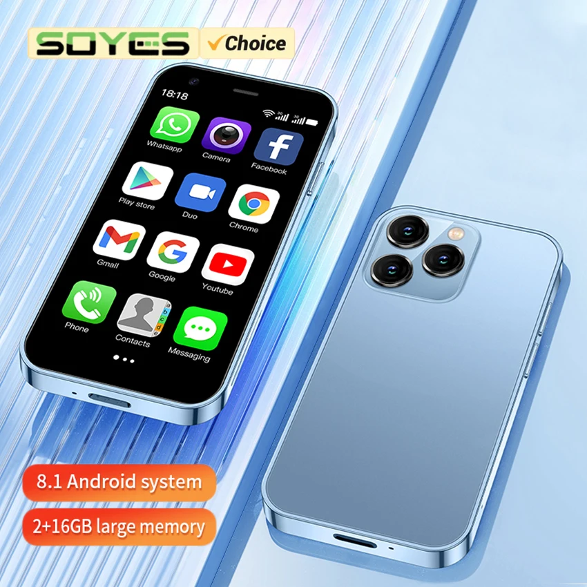 SOYES XS15 미니 스마트폰, 안드로이드 8.1, 3.0 인치 디스플레이, 2GB RAM, 16GB ROM, 듀얼 SIM 대기 플레이 스토어, 3G 리틀 폰