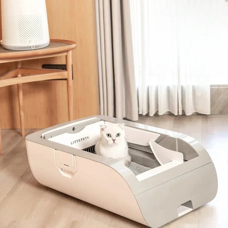 Automatic Intelligent Cat  Pan Semi-closed Bactericidal Deodorising Large Electric Scooper Anti-snagging Anti-pinch