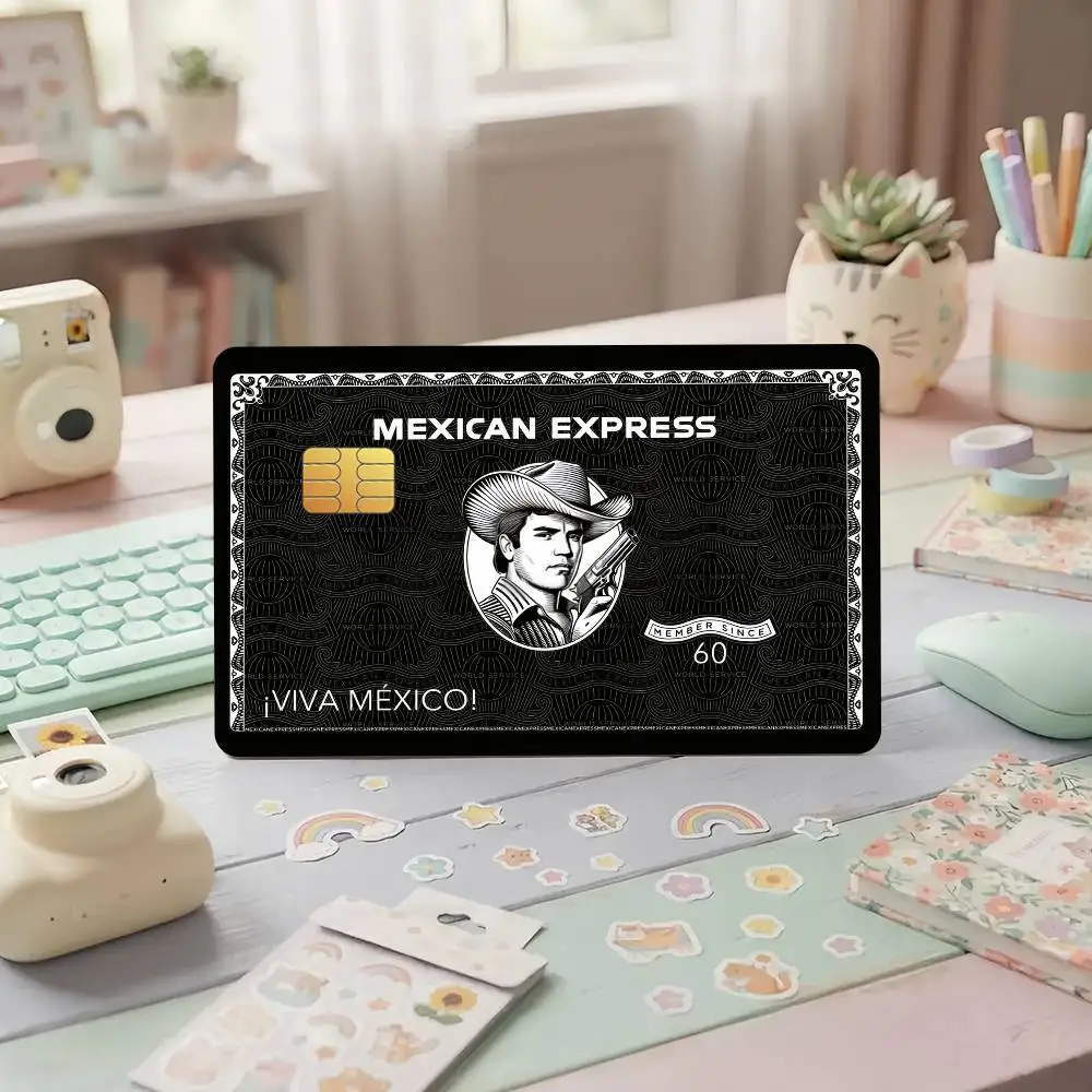 M-Mexican E-Express-S Credit Card Public Transportation Cards Protective Sticker Waterproof Card Face Decoration 4PCS
