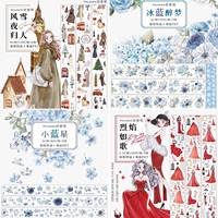 Yolanda Winter Character Light Vintage Floral journal Pet Washi Tape