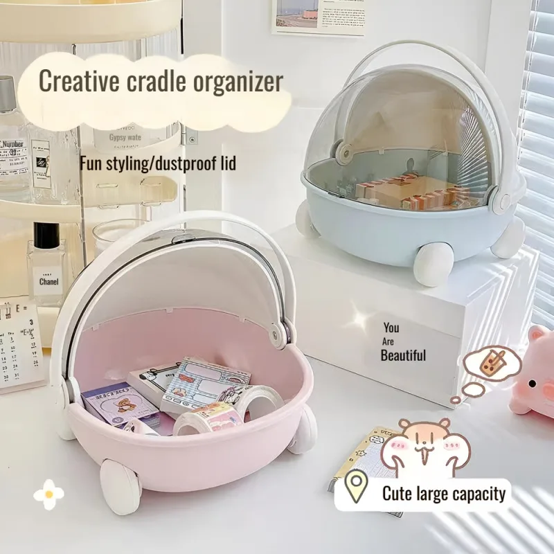 Cute cradle desktop organizer dustproof entryway ornaments key storage tray miscellaneous snacks and toys storage box