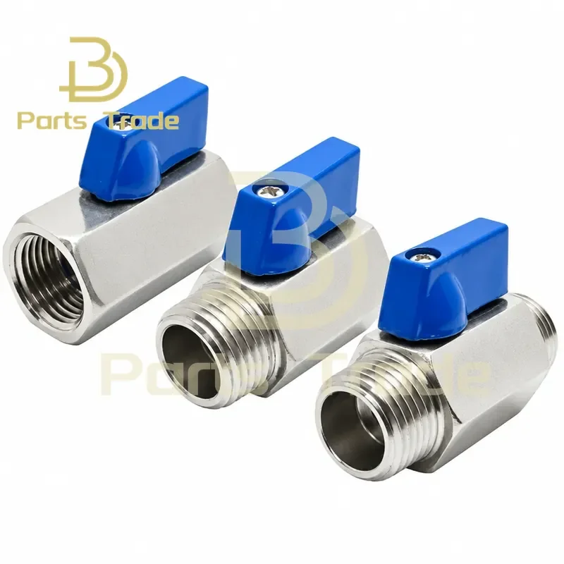 for MINI Ball Valve Stainless Steel 1/8 1/4 3/8 1/2 BSP Female Male SS304 316 Brewer Hardware 2 Way Ball Valve
