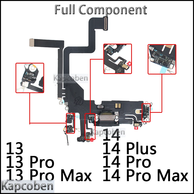 

USB Port Charger Dock Connector Mic Cable for IPhone 13 14 13P 13PM 14P 14PM Pro Max Plus Dock Charging Board Flex Module