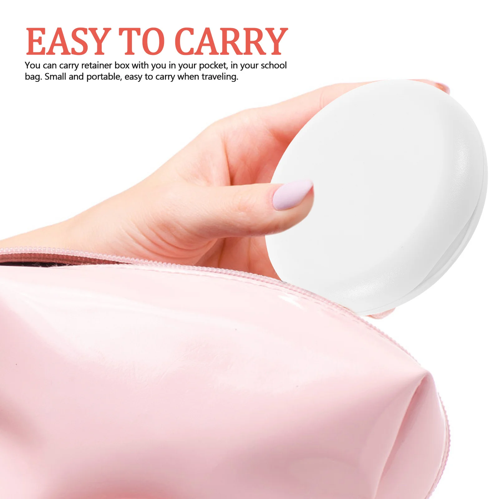 

Silicone Retainer Case Storage Holder Mouth Magnetic Closure White Hidden Mirror