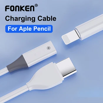 Caneta stylus carregador fio usb a/tipo-c cabo de carregamento macho para fêmea extensão com luz indicadora para apple pencil geração 1