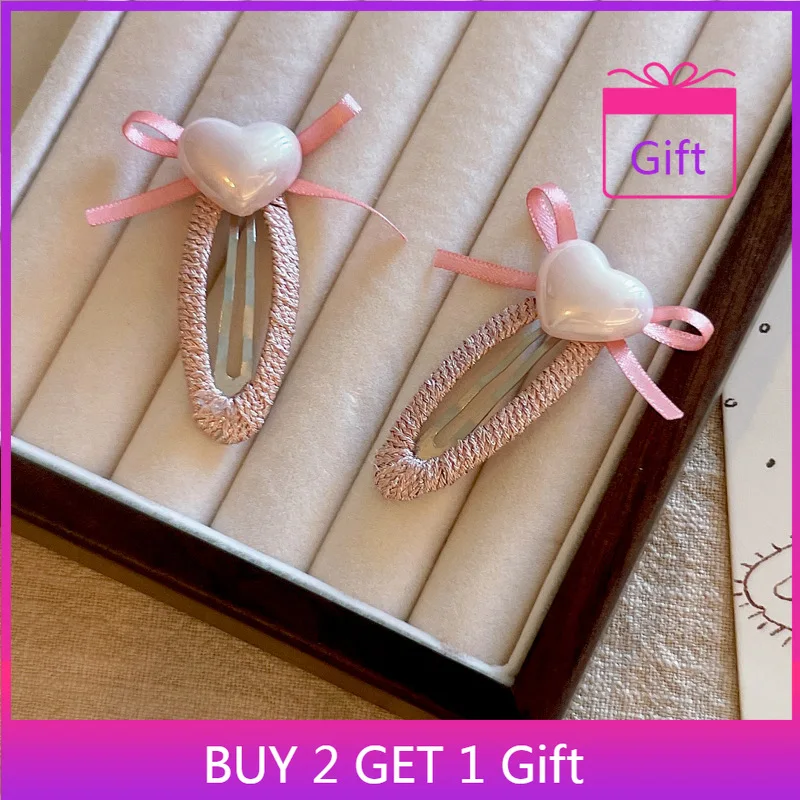 

Заколки для волос в винтажном стиле для девочек, шампанское, сердце, жемчуг, дизайн, французские заколки BB, заколки для челки, 2 шт., украшения для волос в стиле ретро