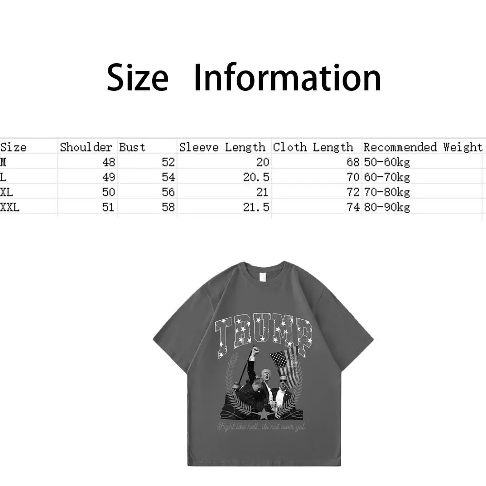 New Donald Trump T-Shirt O-Neck Casual Short Sleeve Cotton Tees Unisex