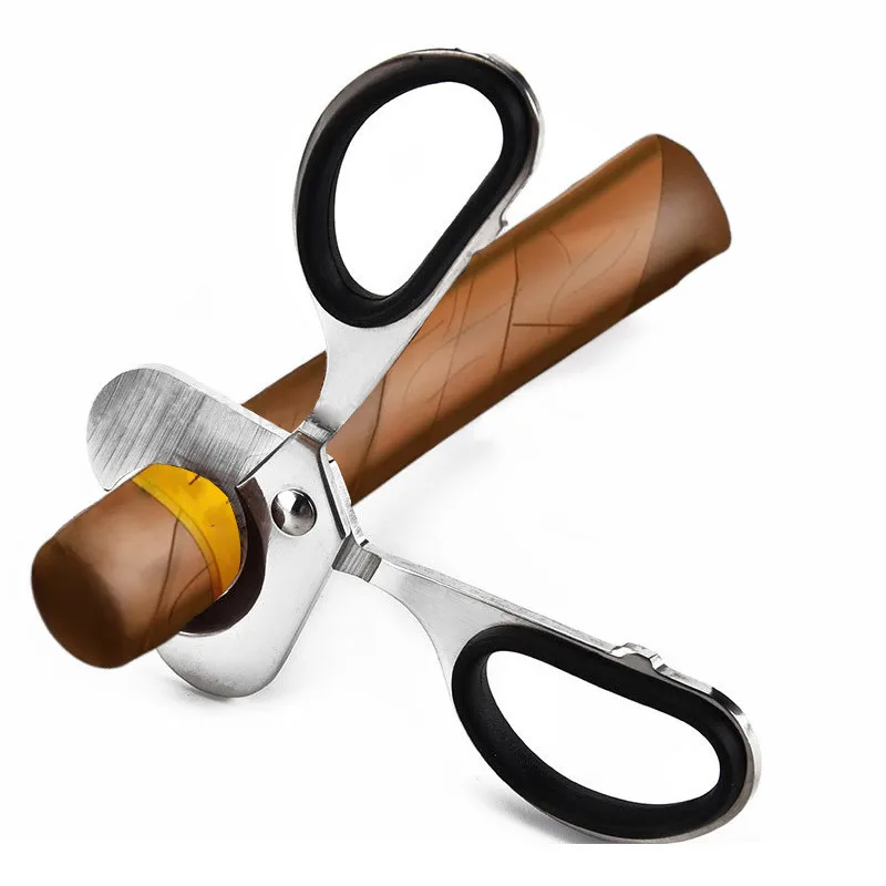 Cigar Cutter Scissors Smoke Machine Cutting Stainless Steel Cigar Smoking Gifts for Man Accessories Metal Hole Punch Cutter