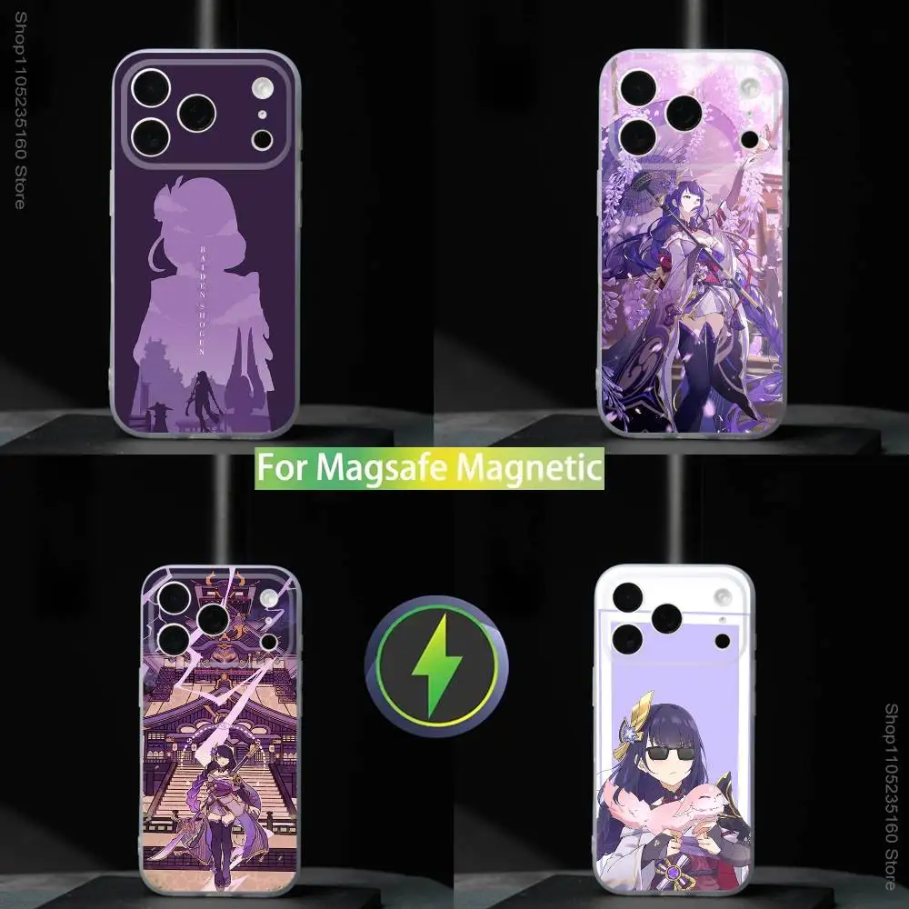 

G-Genshin R-Raiden Shogun Phone Case For iPhone 17,16,15,14,13,12,11,Pro,Max,Plus,Mini,SE4,E For Magsafe Wireless