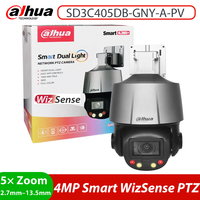 Dahua 4MP PTZ Camera Smart Light Warning PoE Camera 2.7~13.5mm Lens 5X Optical Zoom SMD3.0 IR30m Two-way Talk SD3C405DB-GNY-A-PV