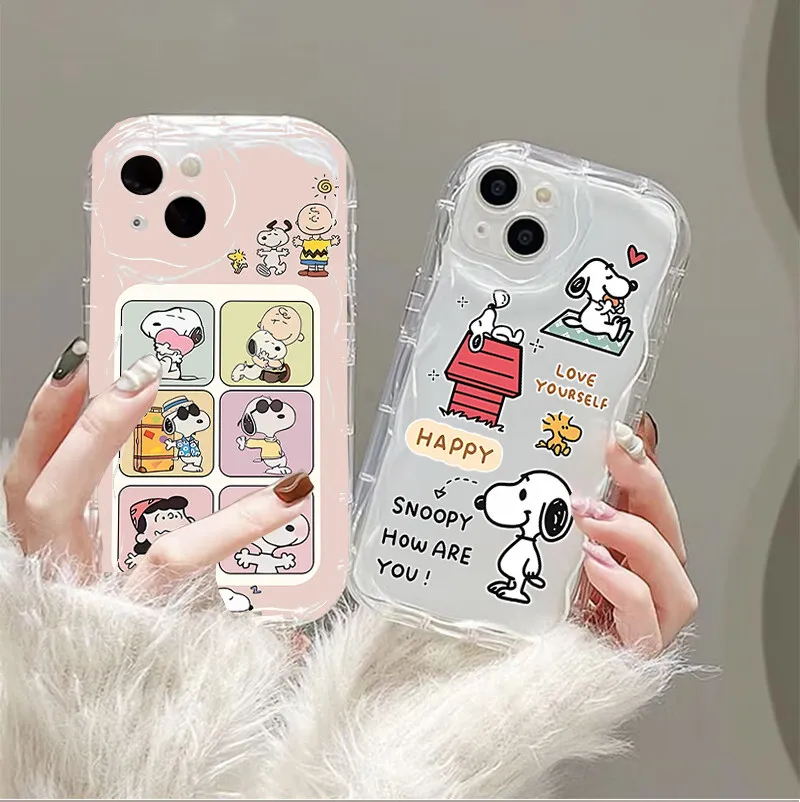 Lovely Snoopy Phone Case For Samsung Galaxy S25 S24 S23 S22 S21 Plus Ultra S20 S21 S24 FE A55 A54 A53 A16 5G cover Cartoon Funda