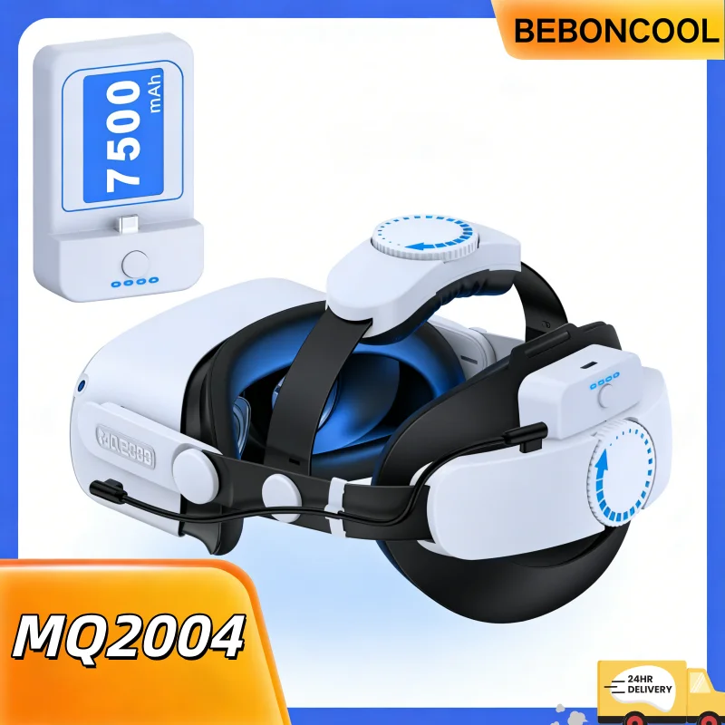 

Регулируемый ремешок на голову BEBONCOOL MQ2004 с аккумулятором 7500 мАч для VR-гарнитуры Meta Quest 3/2 Comfort, белый