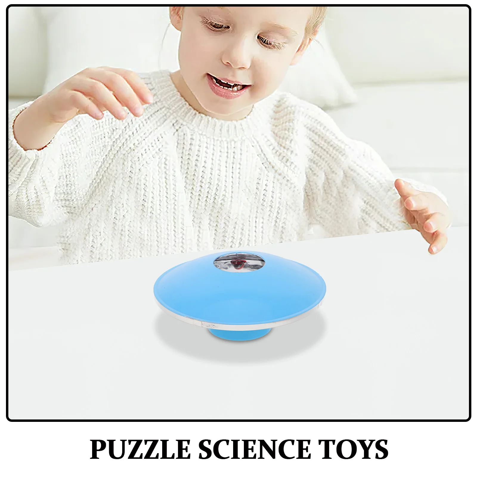 1pcs 3D Hologram Blue Desktop Illusion Science Kit For Kids Educational Optical Experiment Parabolic Mirror Fun