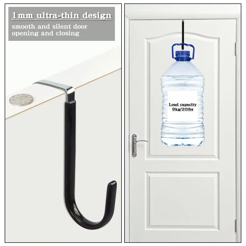 Tür-Aufhänger-Haken mit Gummi-Organizer-Haken für Wohnzimmer, Badezimmer, Schlafzimmer, Küche zum Aufhängen von Kleidung, Handtüchern, Hüten, Mänteln – Detail 8