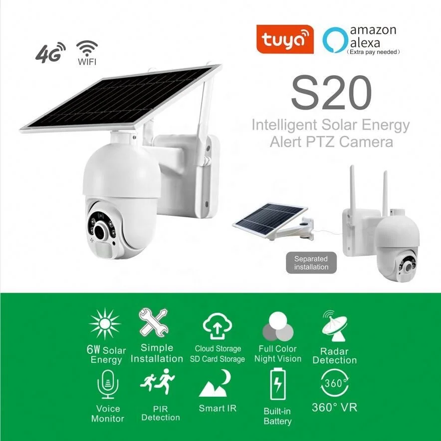 4G Sim Card  European 4G Modules Outdoors 2 Way Audio Talk Day Night Vision Auto Tracking CAMHI APP 1080P PTZ