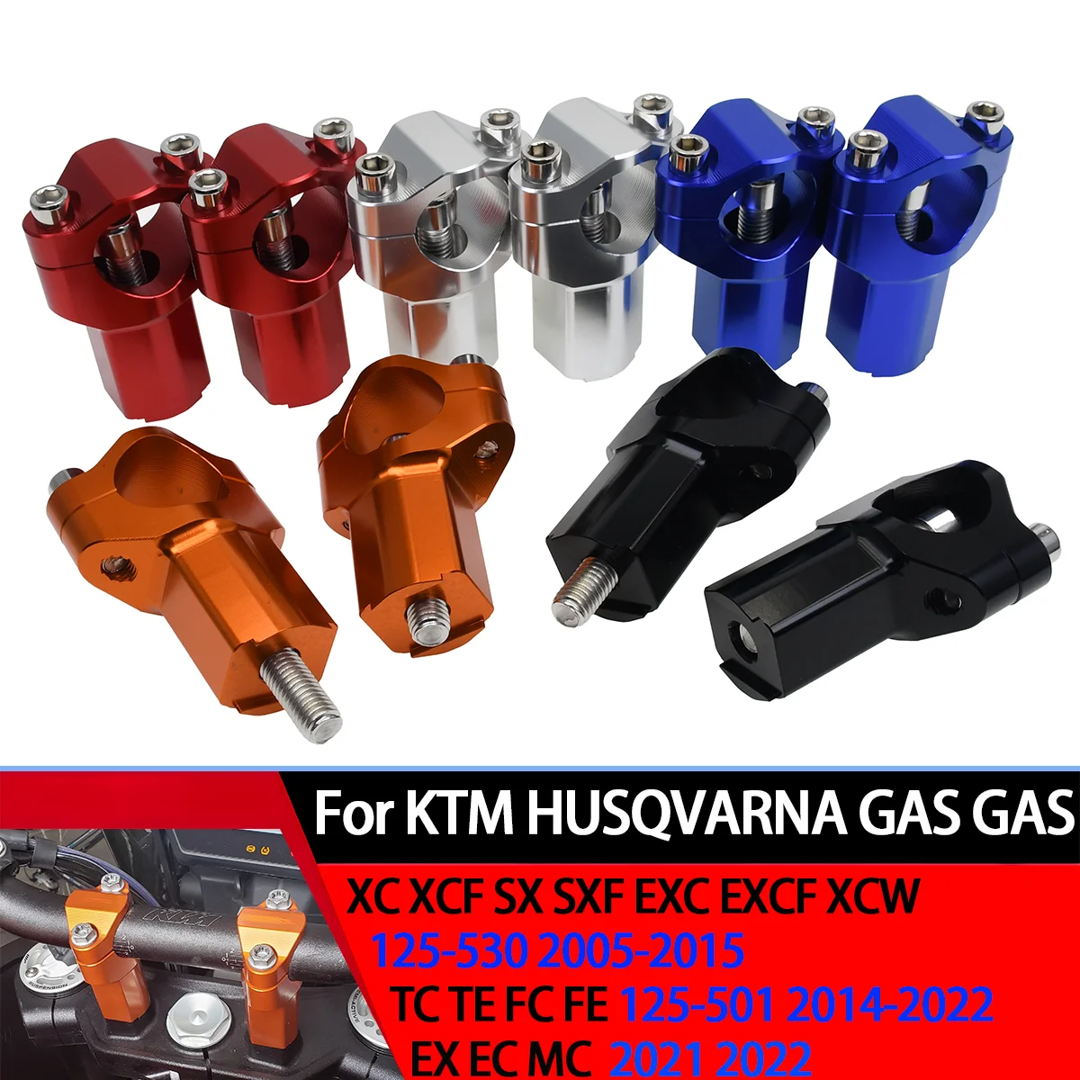 

Motorcycle 11/8" 28MM Handlebar Risers Bar Mount Clamp For KTM 690-1290 Enduro/R Super Adventure R/S 2008-2022 EXC SXF Motocross
