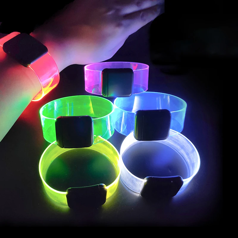 

Upgrade 20/50/100pcs Luminous Bracelet LED Sound Control Bracelets Wristbands Outdoor Sports Armband Glow Halloween Party