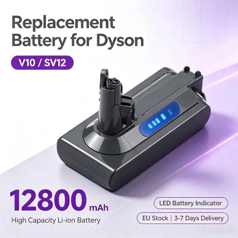 NOUVEAU Aspirateur sans fil Dyson V10 Animal Absolute Fluffy Batterie 25.2V 12800mAh Batterie DYSON V10