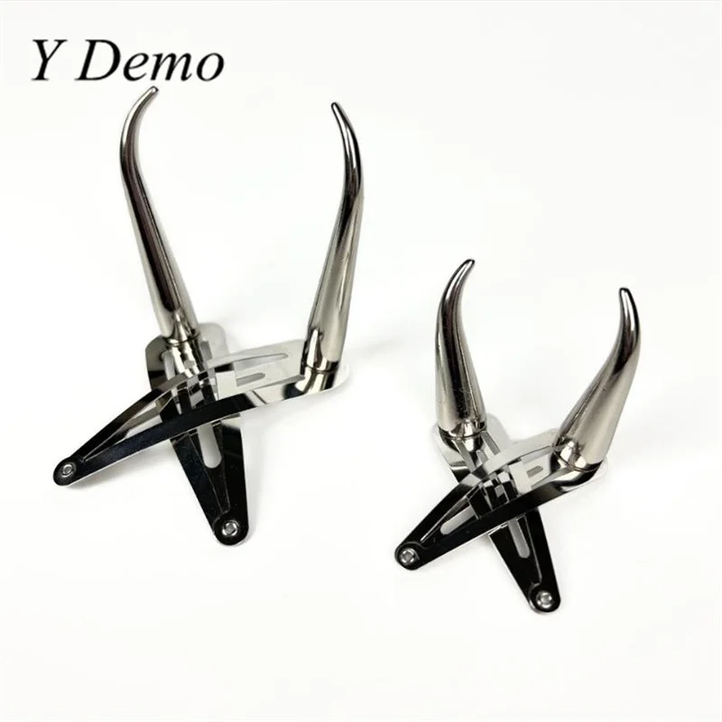 Y Demo 1 Pair Punk Alloy Sparks Hairclip Punk Electroplating Horns Hairpin Women Hair Accessory