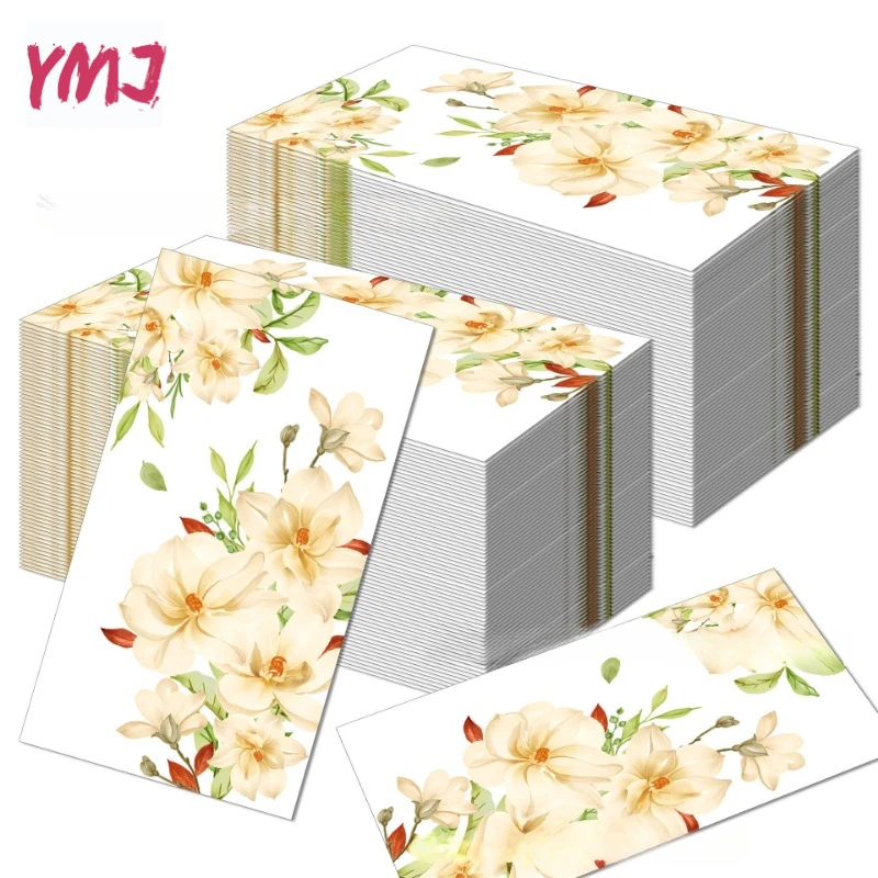 White Orchid Colorful Printed Napkins Disposable Hotel Banquet Party Decoration Table Runner Paper 2-Ply 10/20pcs 33*40cm