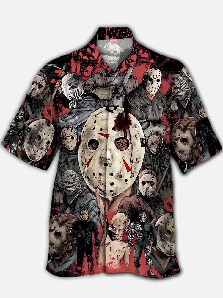 Classic Movie Murder Figure 3D Printed T-shirt Fashion Terror Casual Tops Round Neck Short Sleeve Tee Shirt Men Clothing