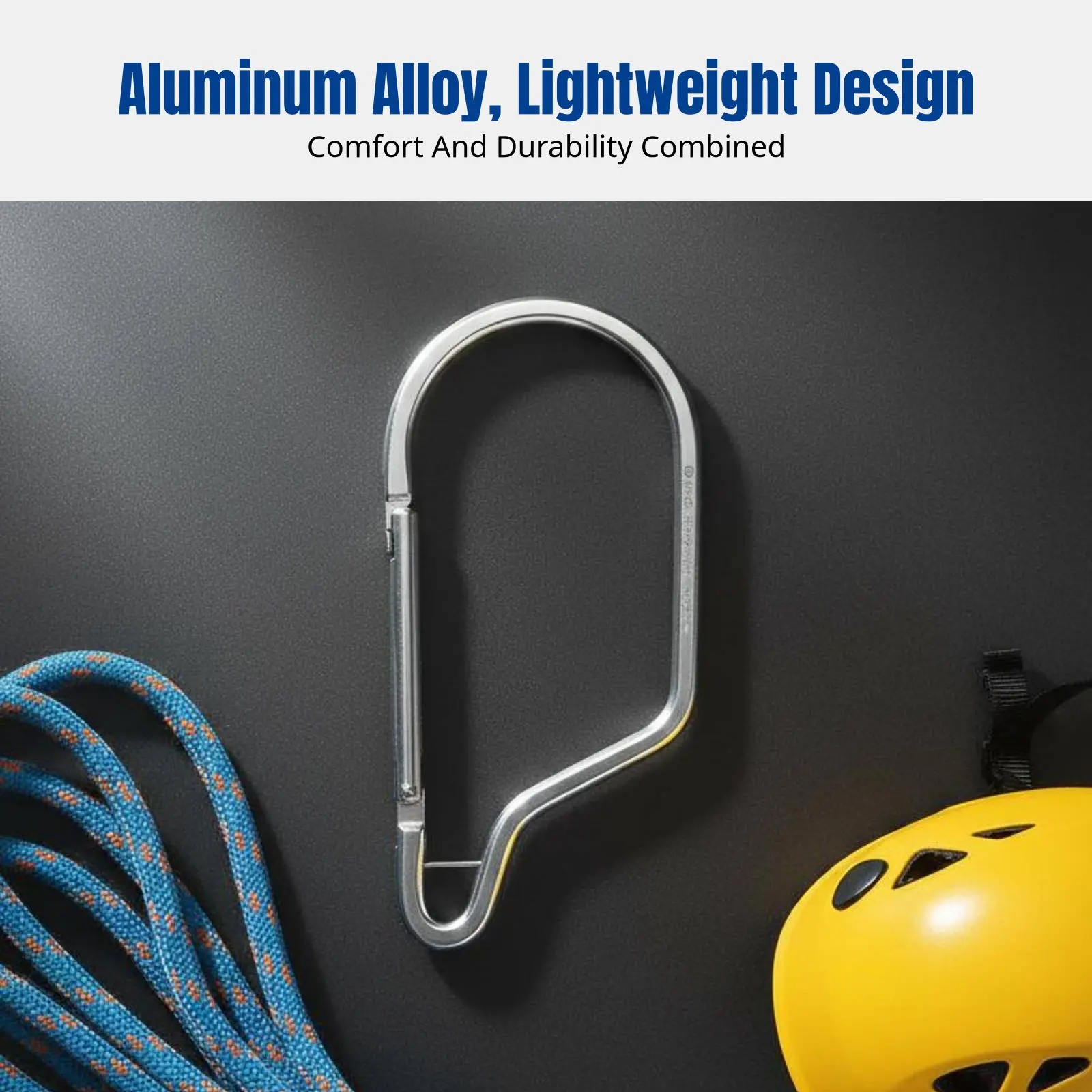 Large Hook with Wide Opening, Aluminum Alloy, Auto-Locking Carabiner, Anti-Fall, Outdoor & Elevated Work view 4