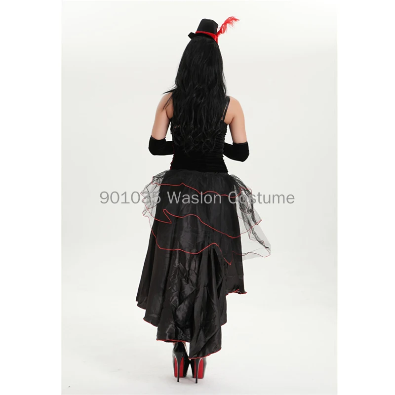 M-XL Burlesque Costume Saloon Girl Fancy Dress Women Fancy Dress Costume Girl Dance Outfit Top Skirt Hat Gloves