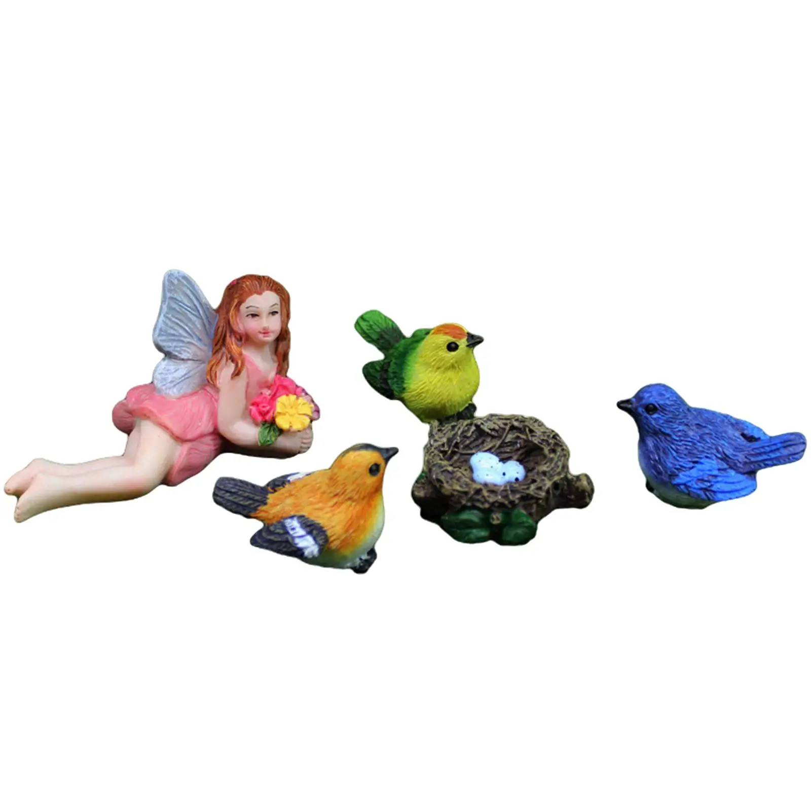 5 Pieces Resin Craft Fairy Garden Figurines for Home Office Desktop Decor