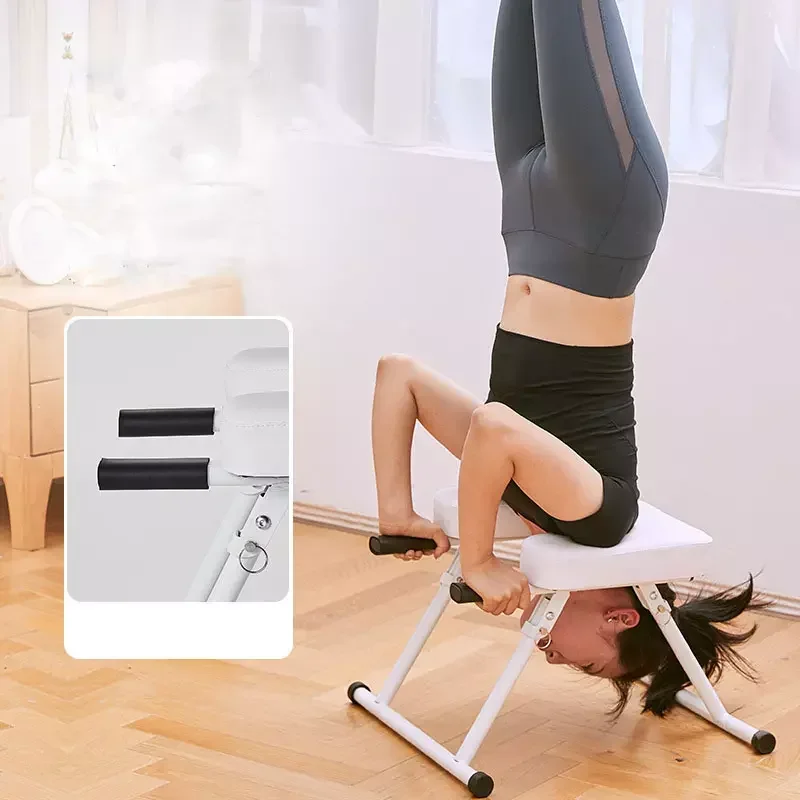 Banco multifuncional para entrenamiento de equilibrio, soporte para la cabeza con almohadillas de PU, taburete de inversión para Yoga