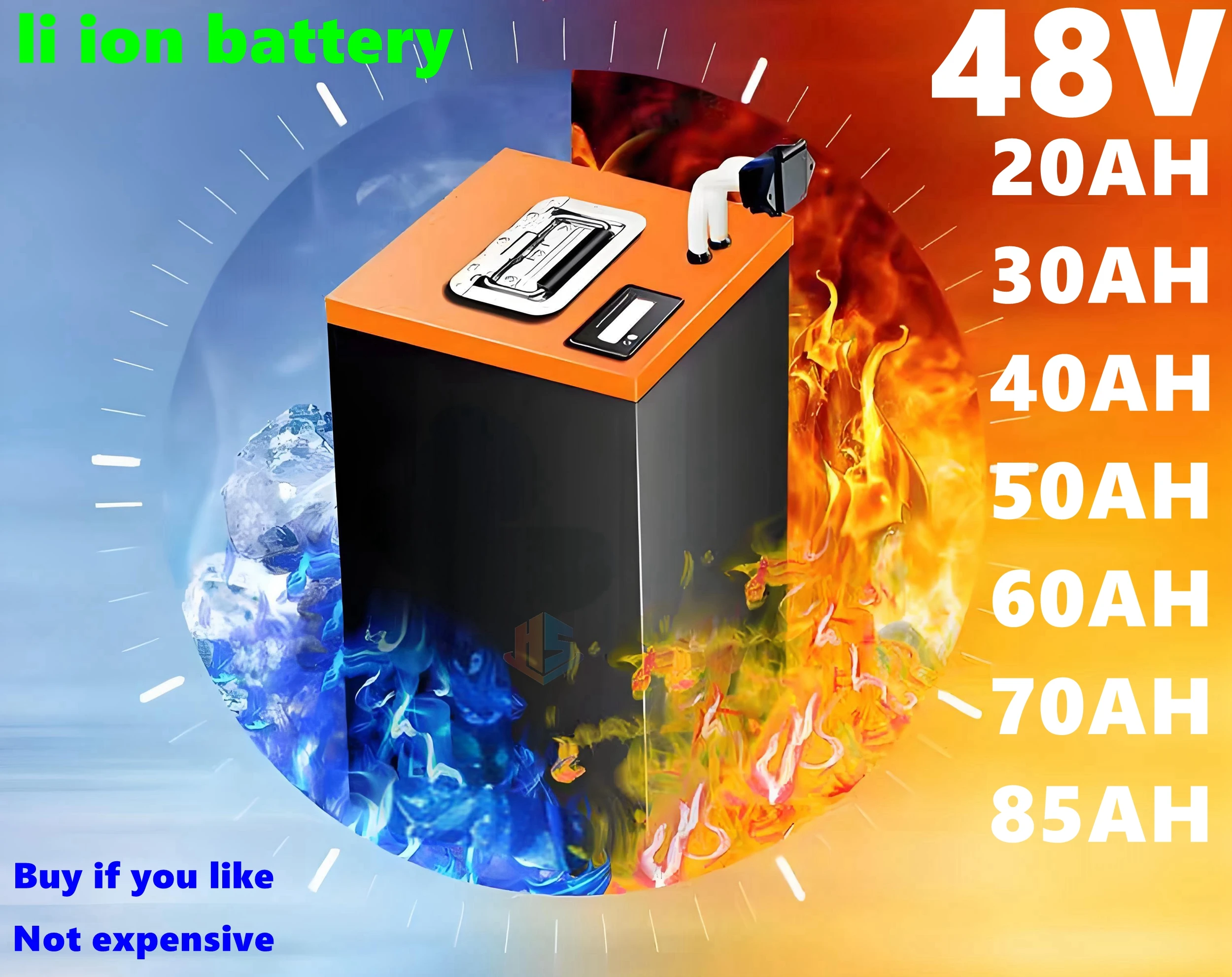 

Hongsheng 48V 20AH 30AH 40Ah 50AH 60AH 70AH 80Ah Li -ion battery with BMS for motorcycle electric car pedal energy golf cart