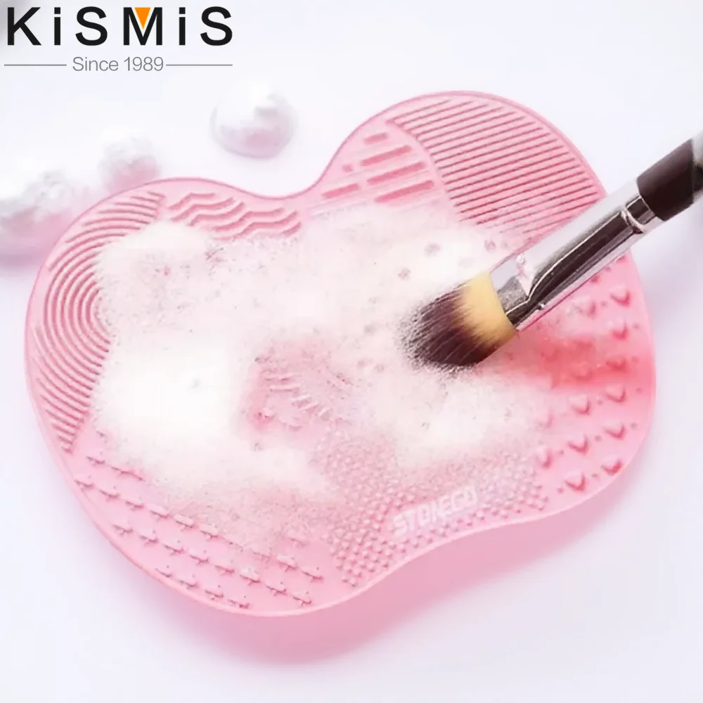 Alfombrilla de limpieza de brochas de maquillaje de silicona, almohadilla de fregado, limpiador de brochas para base, herramienta de limpieza cosmética para extender la vida útil del cepillo