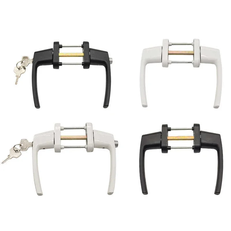 1PCS Plastic Steel Door Swing Open Transmission Handle Swing Open Handle With Lock Flat Door And Window Hardware Door Lock
