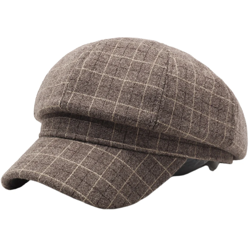 

Women Trendy Berets Solid Color/Plaid Artist Beanie Cap Painter Beret for Travel, Shopping, Party