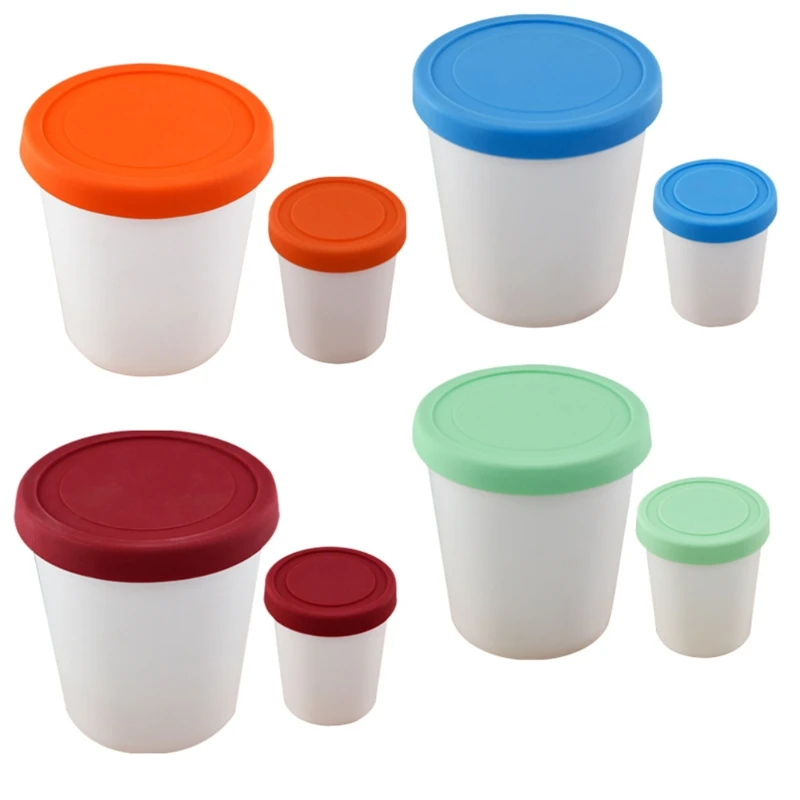 

Yogurt Cups Dessert Cups Ice Cream Freezer Storage Containers Silicone Lids Gift