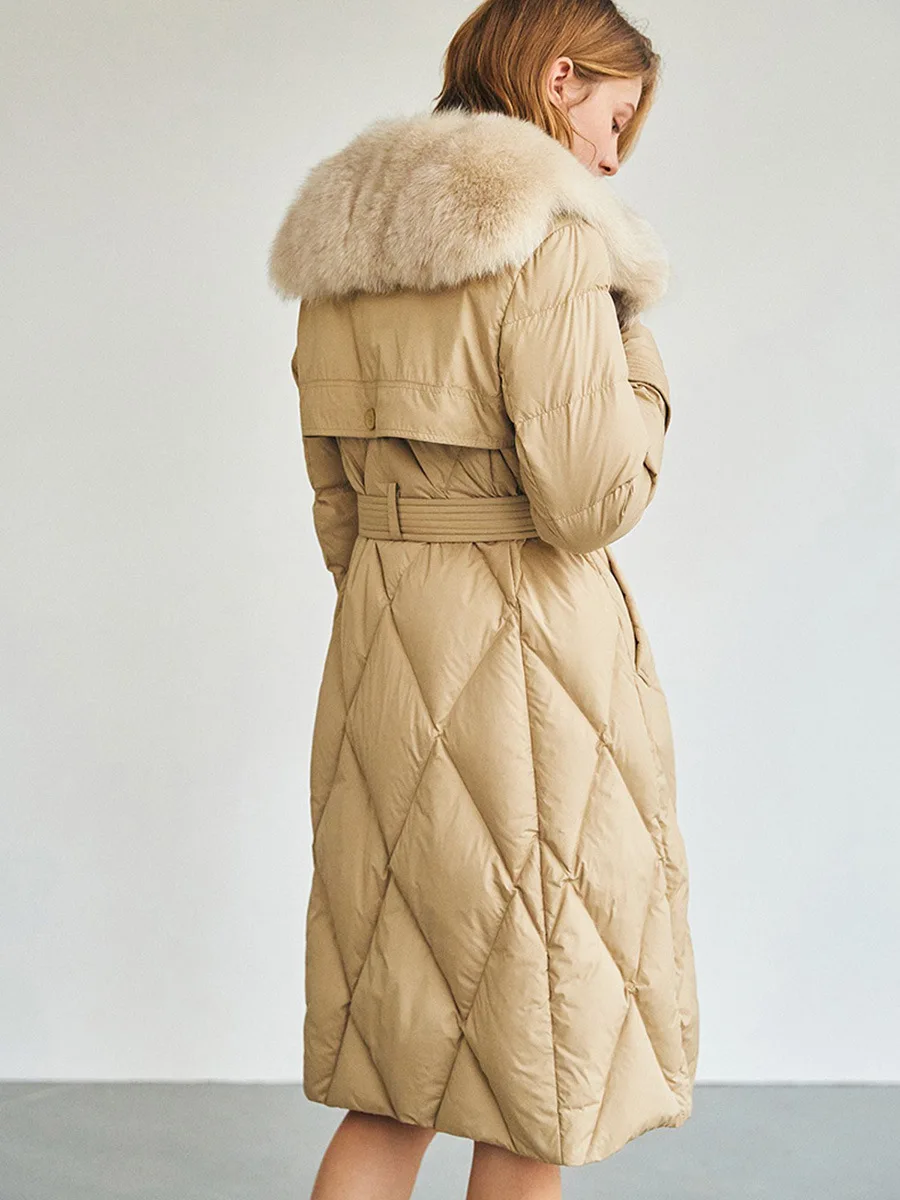 2024 New Style Winter Coat Women Fox Fur Collar Down Jacket Fashion