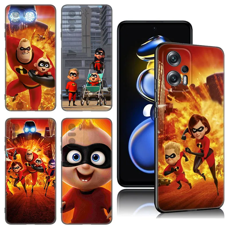 The Incredibles Black Silicone Phone Case For Xiaomi 10T 11T 13T 14 Pro 11 Lite POCO X3 NFC M3 M4 M6 X4 X5 Pro 5G F5