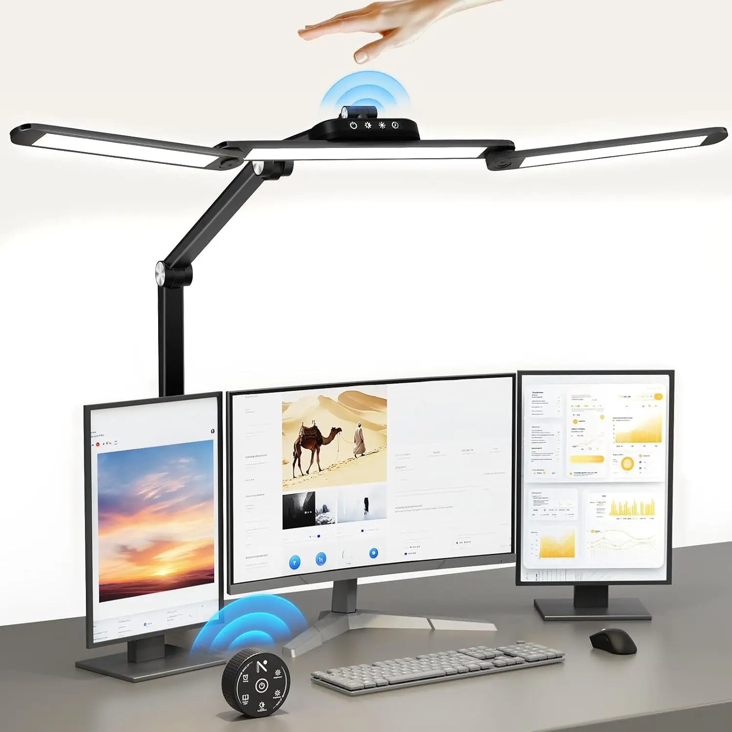 

Table Lamp, Led Desk Lamp With Clamp And Base, Architect Desk Lamp For Home Office With Remote Control, 24W Ultra Bright Desk