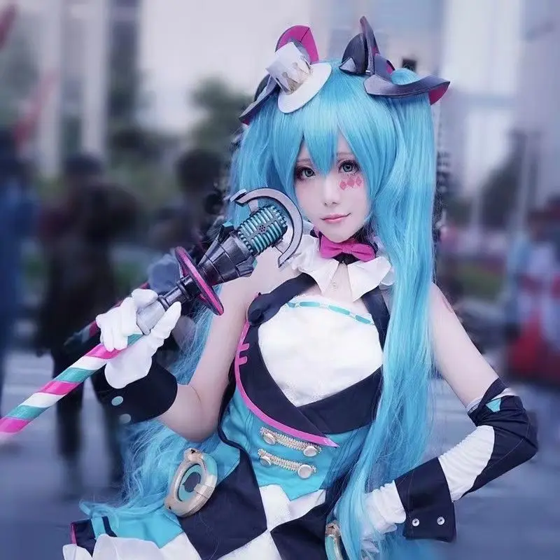 ‌ VOCALOID Miku cosplay pruik - dubbele staart haarclip, anime karakter prop, Vocaloid concertaccessoires