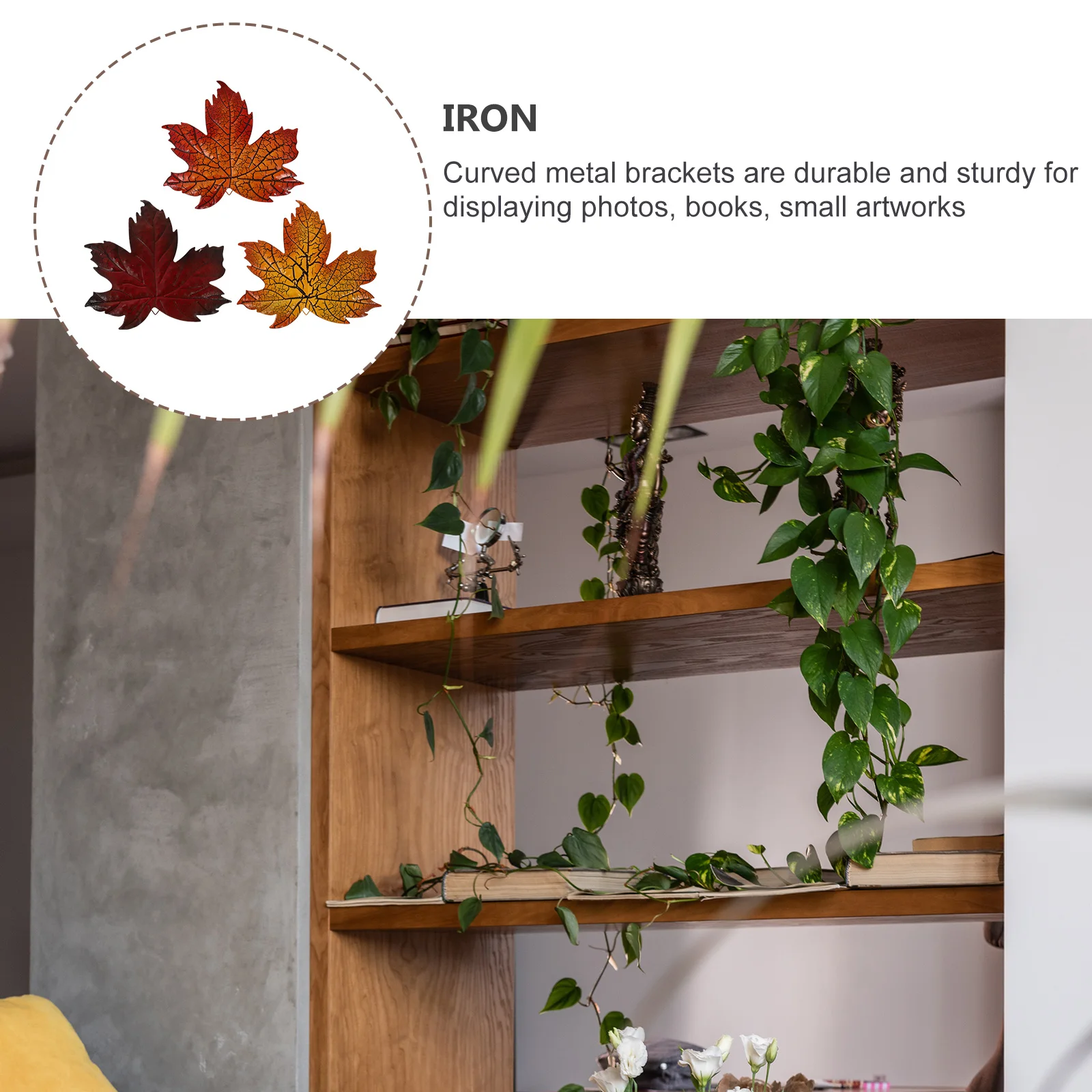 

3pcs Iron Simulation Maple Leaf Garden Home Hanging Decoration Fade Resistant Thanksgiving Autumn Festival Party