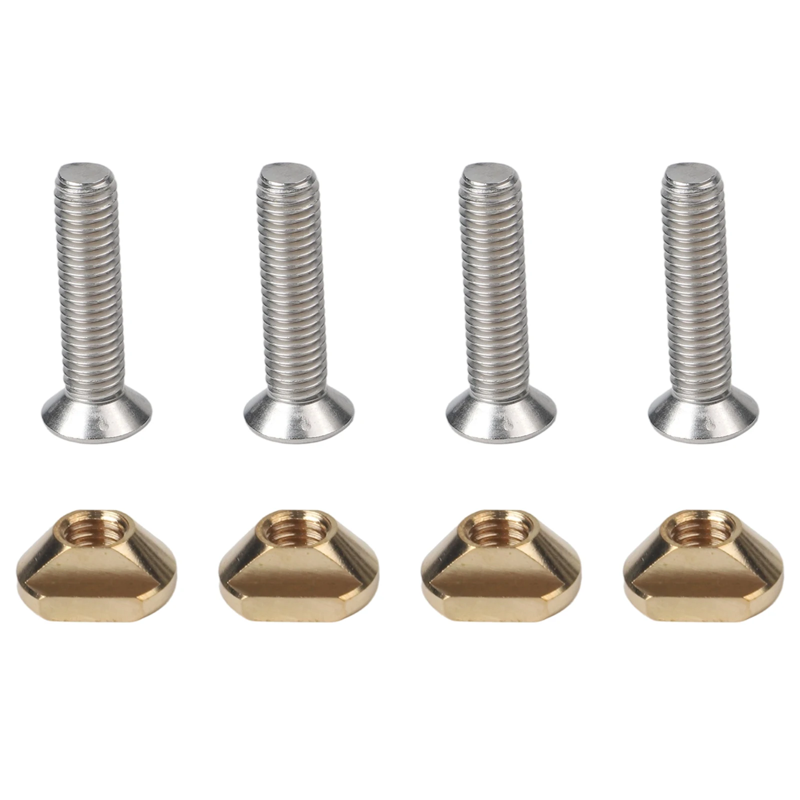 4pc Metal Hydrofoil Screw Nut Set for Surfboards For M6 and For M8 Compatibility Optimize Your Surfing Experience