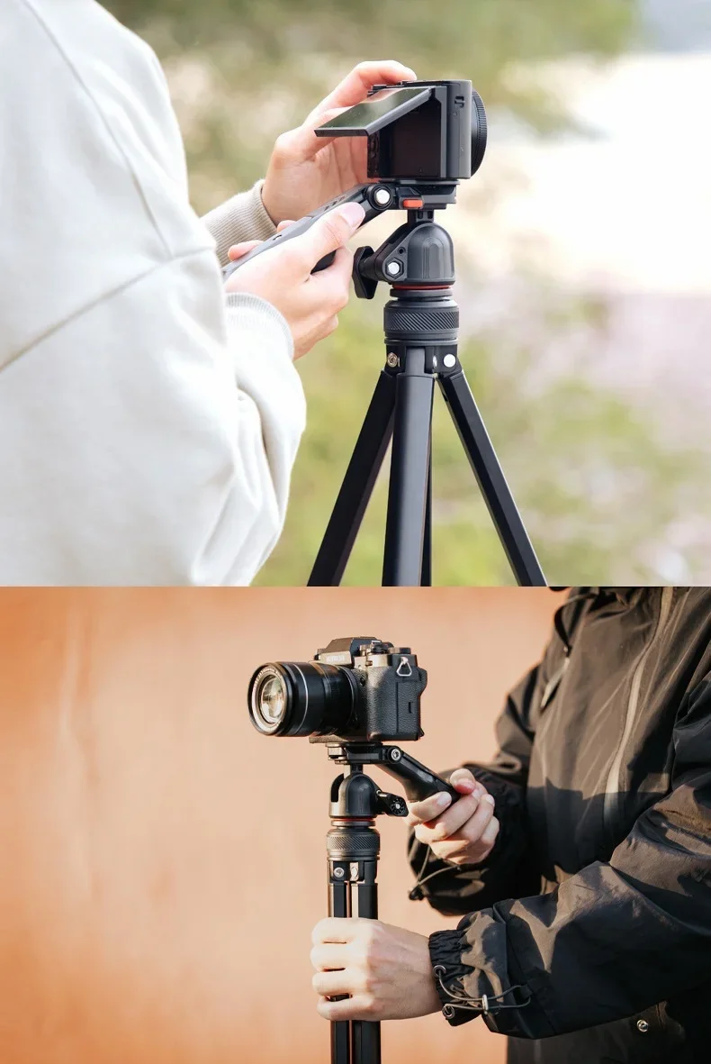 Trípode de aleación de aluminio para cámara profesional portátil de 59,84 pulgadas/152cm de alto con abrazadera para teléfono Control remoto para Canon Nikon SLR GoPro