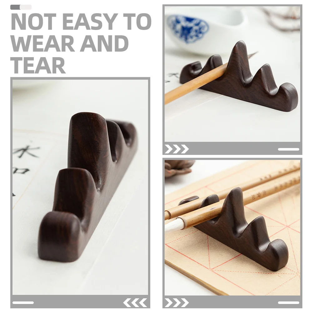 2 قطعة حامل قلم فرشاة خشبية على شكل جبل رف الخط الصيني للرسم والكتابة وغرفة الدراسة منظم ديكور التخزين #1