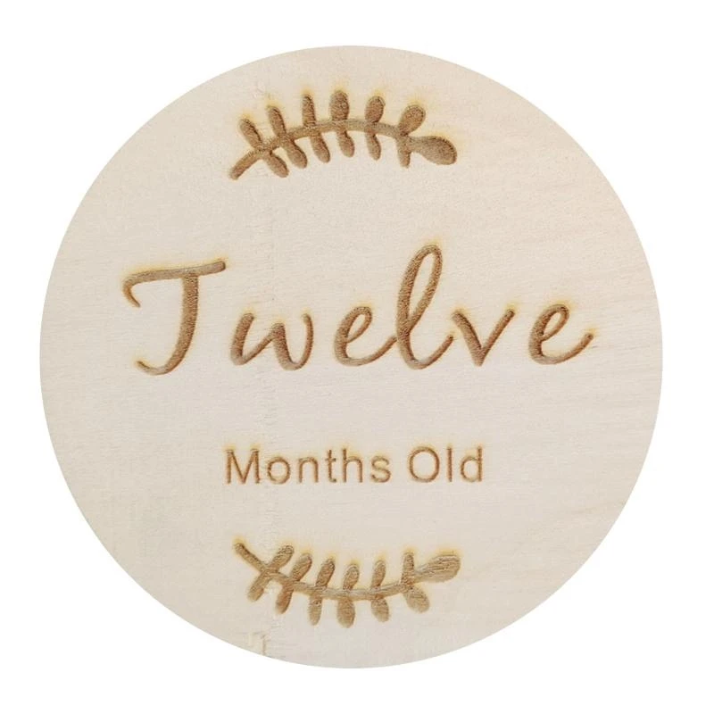 J15U Kartu Kayu Bayi Kartu Peringatan Baru Lahir Rekaman Bulanan Kartu Ulang Tahun Kelahiran Hadiah untuk Alat Peraga Fotografi