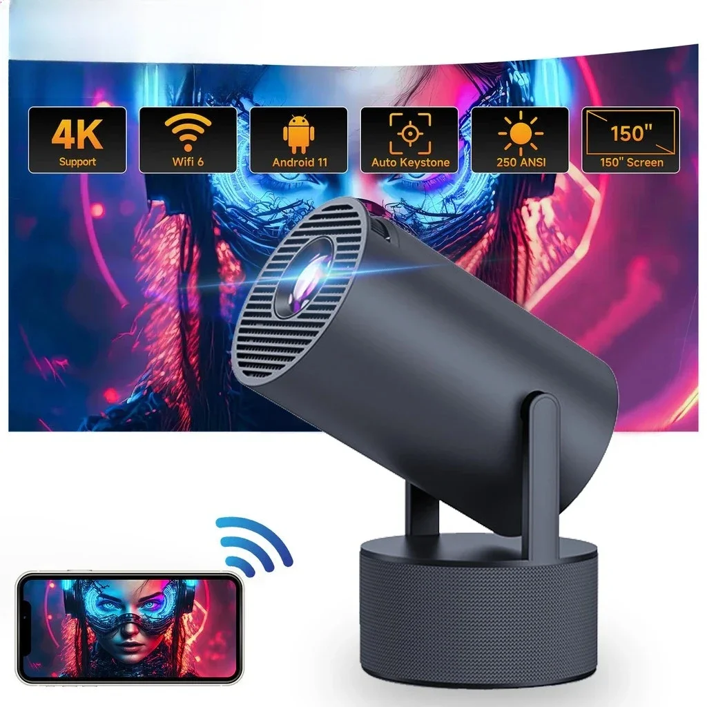 

New 4K Native 1080P Android 11 Projector 390ANSI HT5 PRO Dual Wifi6 BT5.0 Cinema Outdoor Portable Projetor HT5 Upgrated