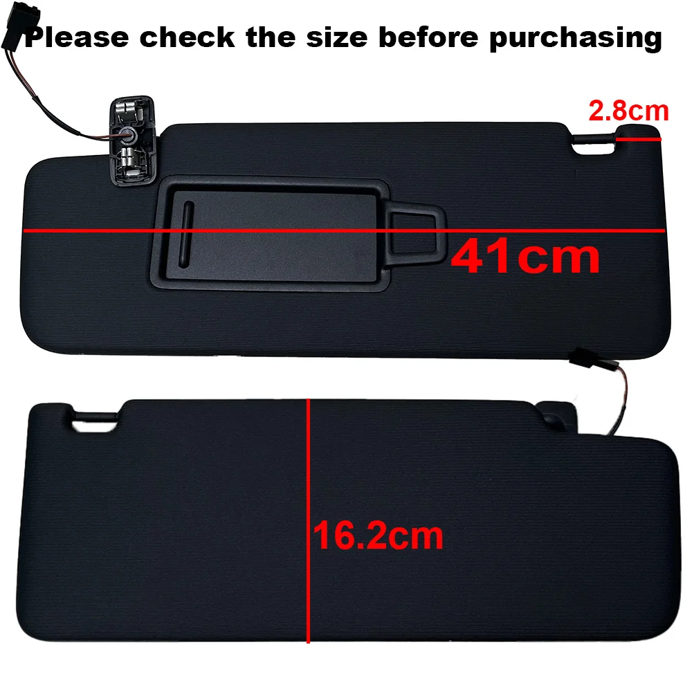 For VW Tiguan L Touran Kodiaq 2017-2024 Interior Black Sun Visor Sun Shield Panel Makeup Mirror with Cable 5TD857551 5TD857552