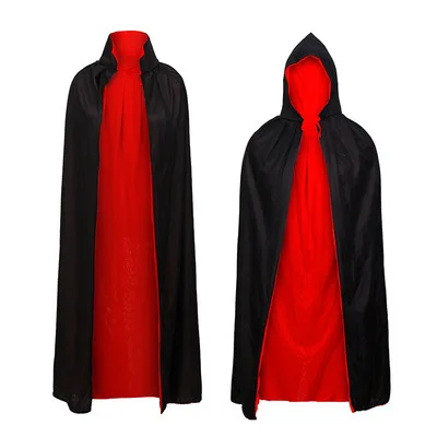 Cape à capuche rouge Bla double couche, Costume d'halloween, vêtements de performance sur scène, vêtements de plang de rôle, Fes traditionnelles chinoises...