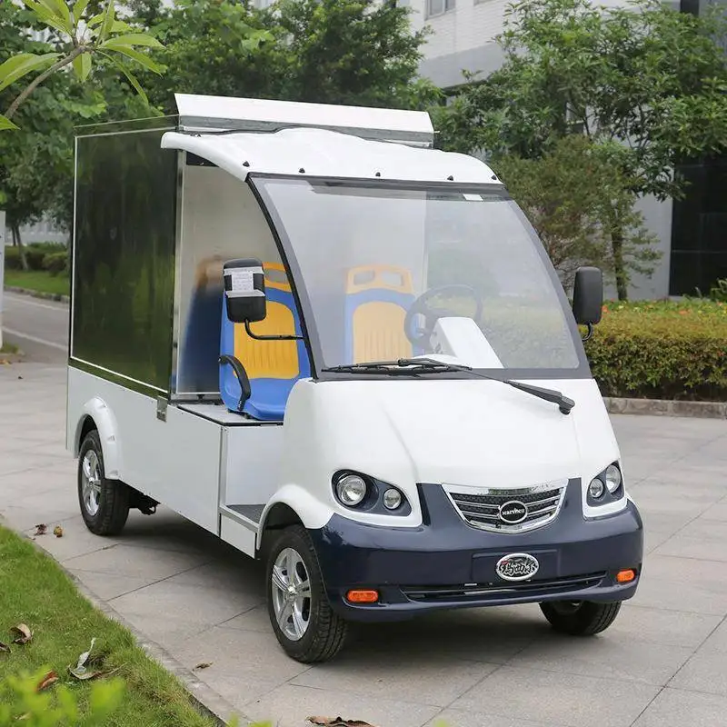 شاحنة توصيل الطعام الكهربائية DN-8 شاحنة توصيل الطعام ذات الصف الواحد والأربع عجلات، شاحنة صندوق اللوحة الخلفية